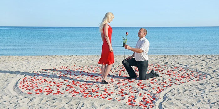 Heiratsantrag Urlaub Strand
