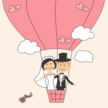Luftballon zur Hochzeit mit Brautpaar