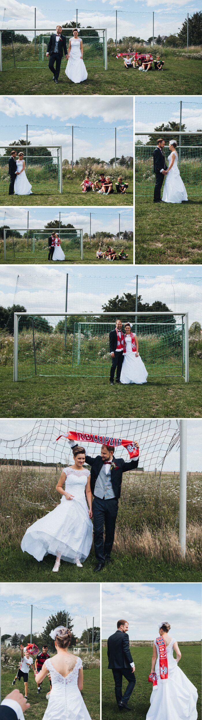 FußballHochzeit in Rot & Weiß Fotostory mit wundervollen Paarbildern