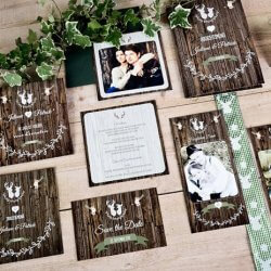 Hochzeitseinladung Holzoptik