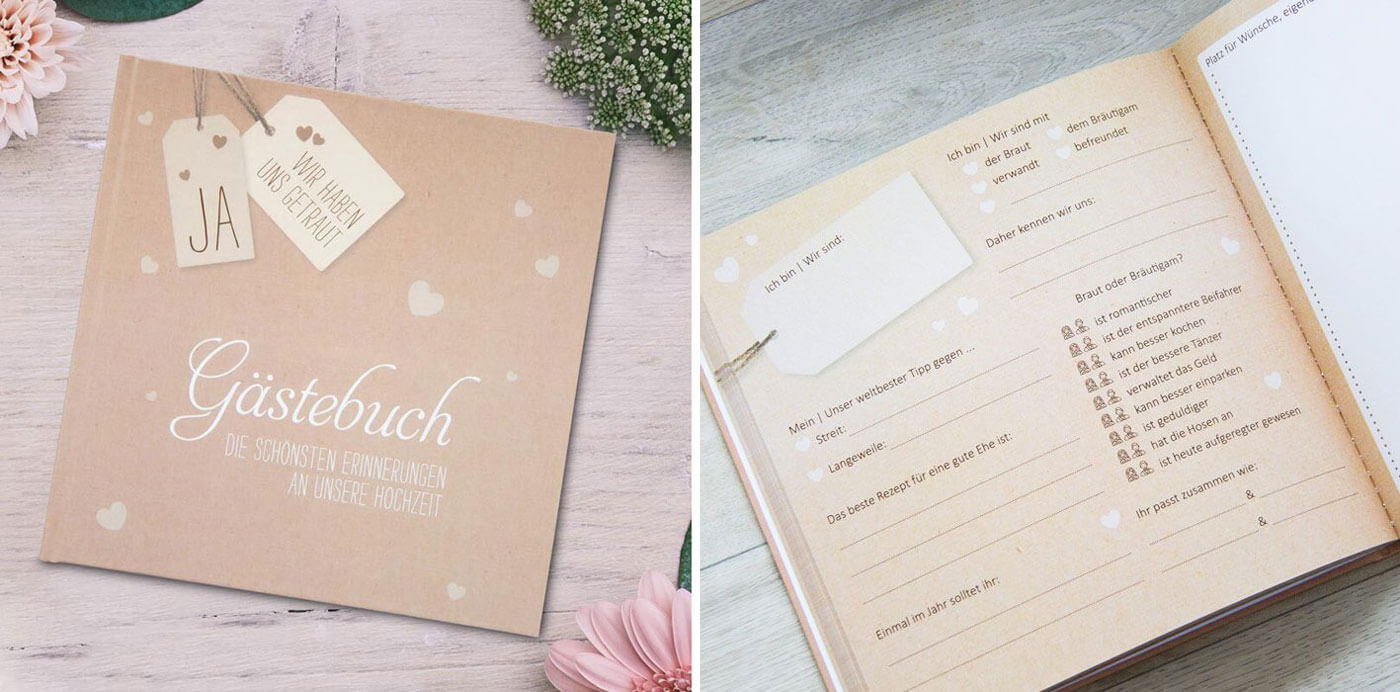 Hochzeitsgästebuch klassisch, personalisiert oder verrückt Überblick