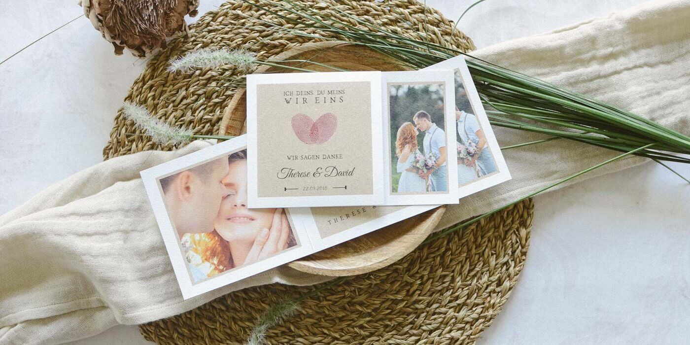 Dankeskarten Hochzeit Große Übersicht mit Tipps zu Text &amp; Gestaltung!