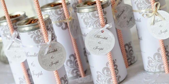 Sekt Dosen zur Hochzeit: Personalisiert mit eigenem Text und Bild